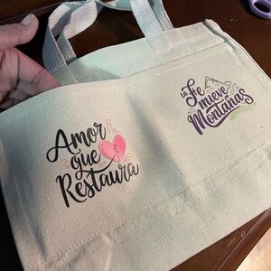 Canvas Tote Bag with Inspirational Prints